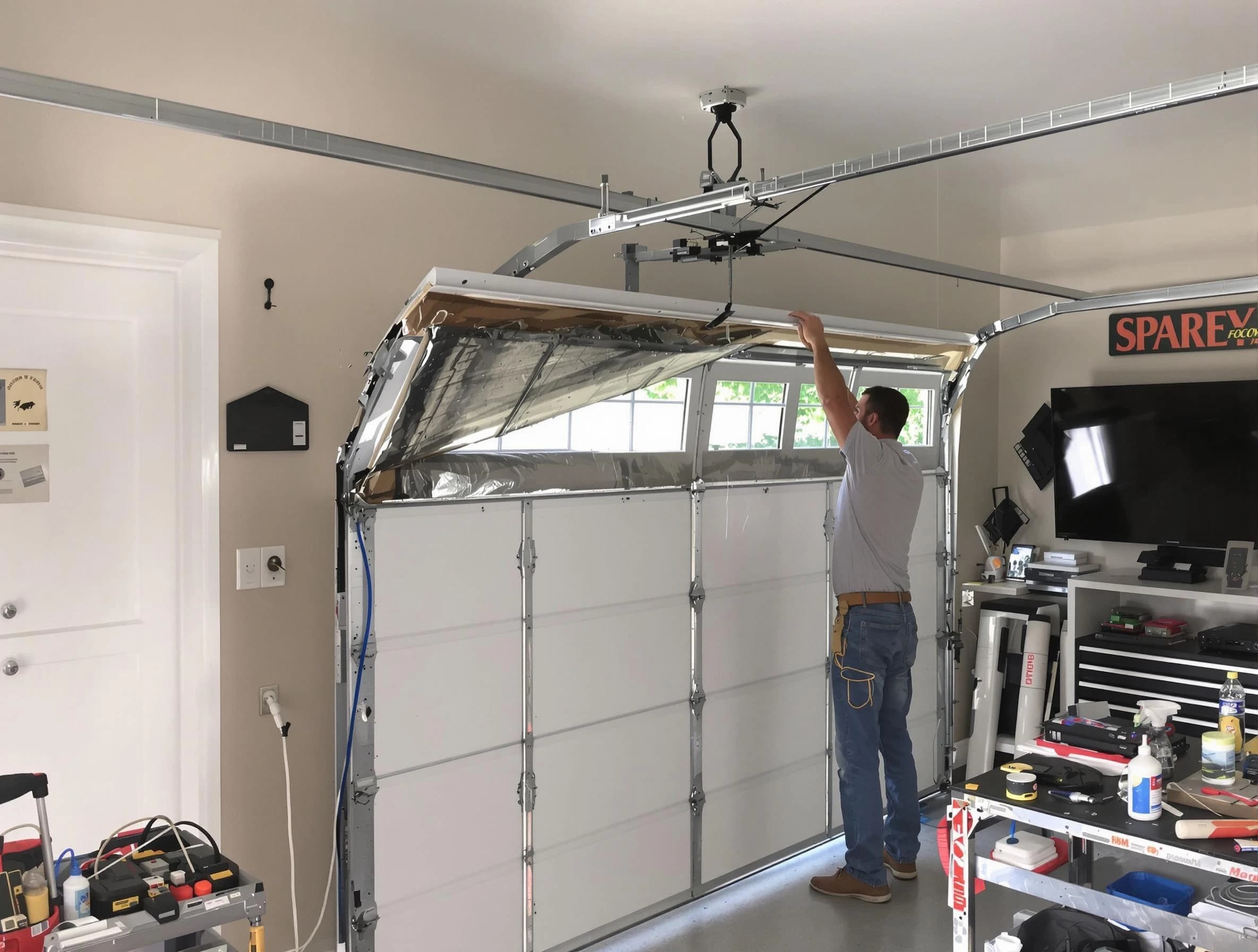 Garage door section replacement by Piscataway Garage Door Repair in Piscataway