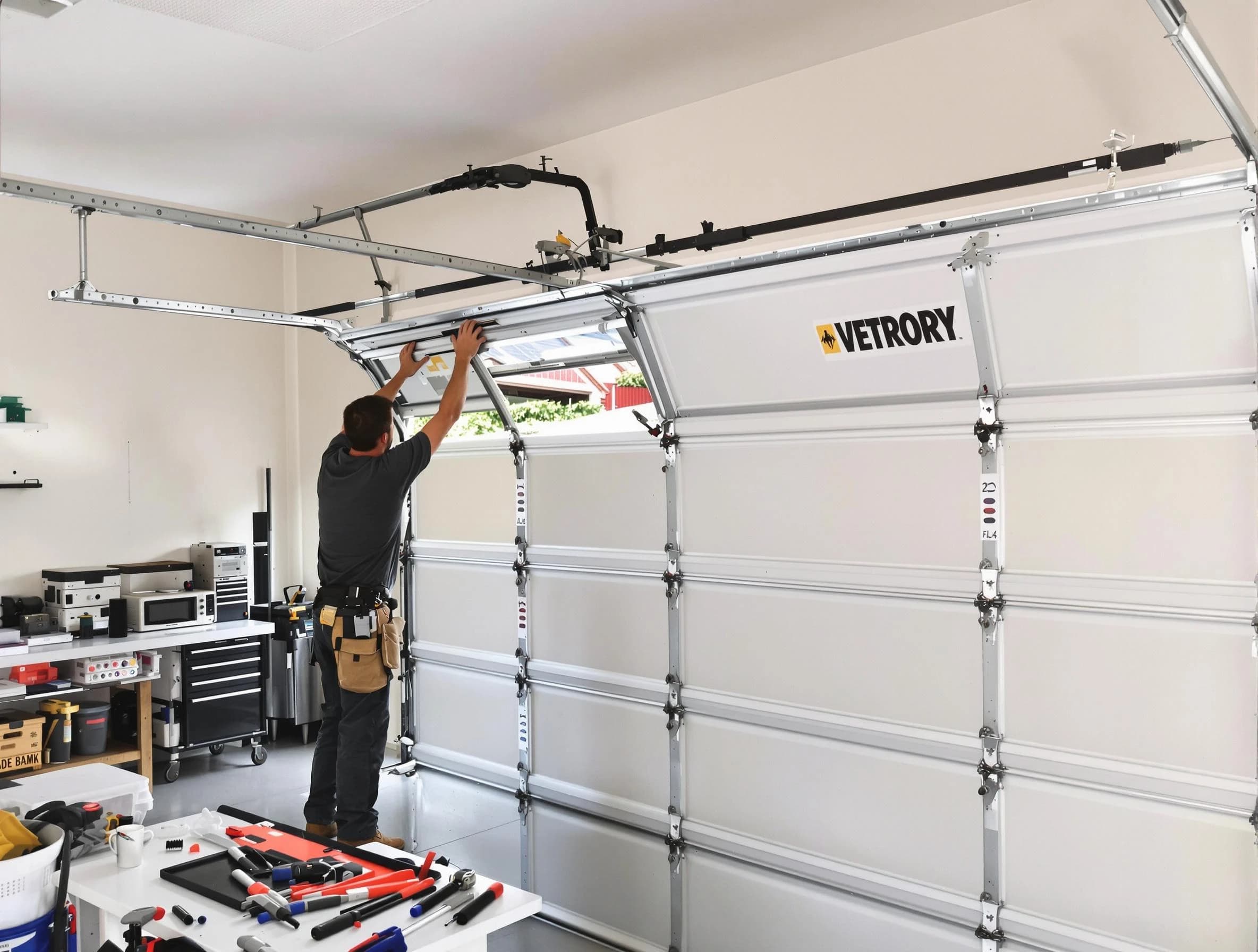 Piscataway Garage Door Repair technician performing section replacement in Piscataway